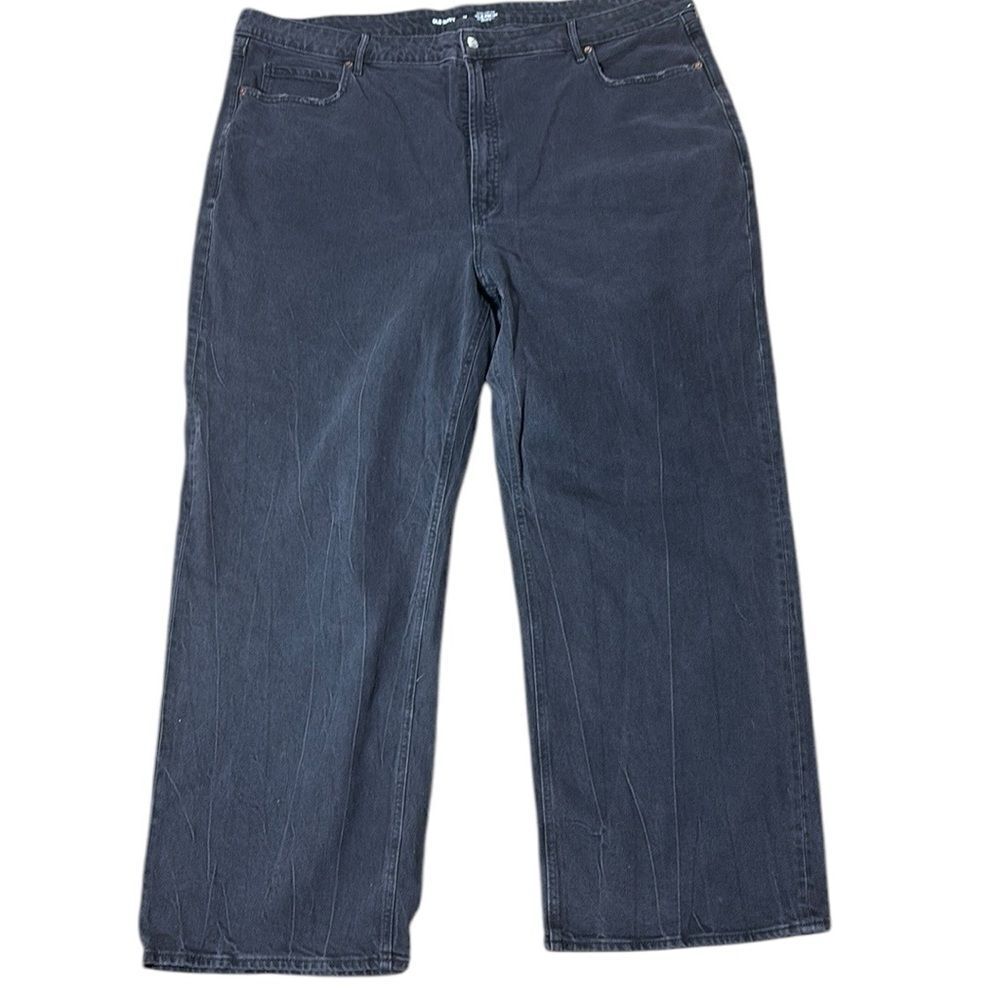 Old navy women’s extra high rise sky-hi wide leg jeans washed black 26 new